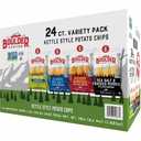 Boulder Canyon Kettle Style Potato Chips Variety Pack, 24 Count, Assorted 1.5oz. Bags, Olive Oil Classic Sea salt, Hickory BBQ, Sea Salt & Cracked Pepper, Classic Sea salt