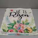 Fahrendom Happy Easter Bunny Christian Decorative Throw Pillow Covers 20 x 20 Set of 4, He is Risen Religious Cross Rabbit Porch Patio Outdoor Pillowcase, Spring Rose Flowers Cushion Case Home Decor