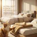 PJYuCien Dog Blankets for Small Dogs Washable - Fluffy Fuzzy Cat Blanket for Couch, Puppy Throw for Furniture with Polyester Fleece, Super Soft Plush for Pet Kitten Doggy, Brown, 24" x 32"