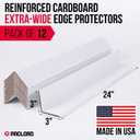 Extra-Wide 24" x 3" x 3" Reinforced Cardboard Edge Protectors (Pack of 12) – 0.225" Heavy-Duty Thickness – Cardboard Edge Protectors for Shipping – American Quality Pallet Edge Protector