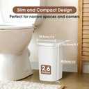 CEROELDA 3 Pack Bathroom Trash Can with Lid, 10L/2.6 Gal Small Garbage Can with Press Top Lid, Slim Plastic Waste Basket for Toilet, Office, Bedroom (White, 3 Pack)