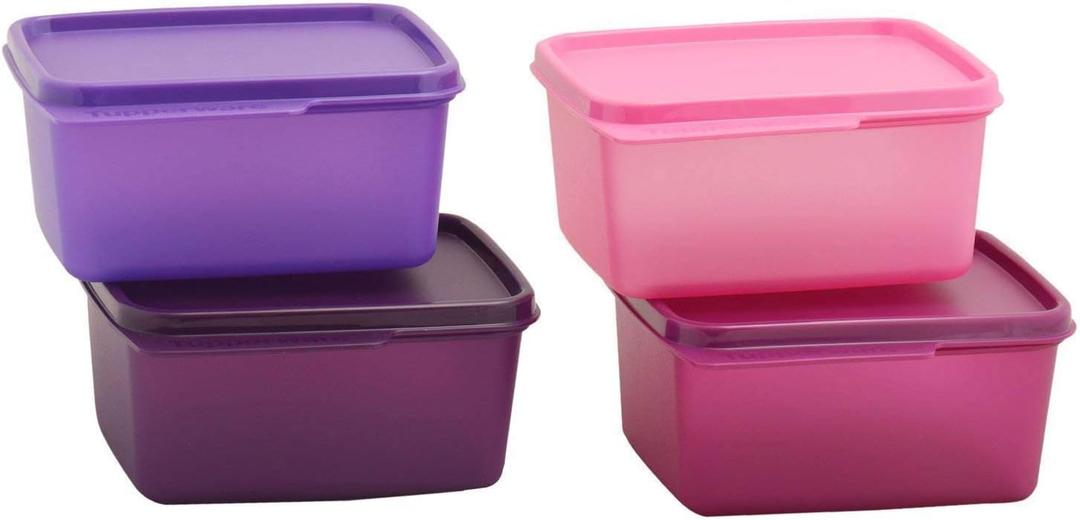 Tupperware Keep Tab Plastic Container Set, 500Ml, Set Of 4, Multicolour