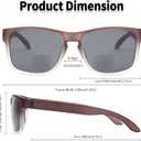 Bifocal Sunglasses for Men Wrap-Around Sports Sun Readers Oversized NO Line Bifocal Reading Glasses UV400 Protection (Black and Grey)