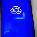 Amazon Basics Rectangular Commercial Office Wastebasket, Easy to Clean, Lightweight, 10 Gallon, Blue, Recycle Logo