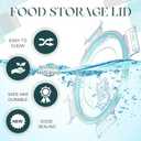 2 Pcs 4 Cups Plastic Food Storage Lid with Green Gasket Leakproof Airtight Lockable Replacement Clear Storage Lid for Kitchen Bowl