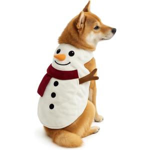 ComfyCamper White Snowman Dog Cape Costume - Small Medium XXL Christmas Cosplay Halloween Costumes, M