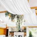 8 Panels White Ceiling Drapes for Wedding 5ftx10ft Arch Draping Fabric Premium Smooth Satin Drapery Decorations for Party Ceremony Stage Swag