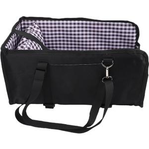 Dog Car Seat, Soft Non Slip 16.5 X 8.6 X 8.6in Elevated Console Dog Booster Car Seat Black Easy to Install Memory Foam Booster, for Pets Under 11Lbs Travel (Black)