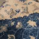 Uphome Boho Retro Bathroom Rug Runner Blue Non-Slip Soft Bath Mat Oriental Tribal Machine Washable Bath Rug Traditional Farmhouse Floral Long Rug for Shower Sink Entrance, 18x47 inch