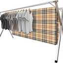 94.5in Premium Stainless Steel Clothes Drying Racks, Foldable and Adjustable Laundry Drying Rack Clothing for Indoor Outdoor (94.5" D x 28.4" W x 50.4" H)