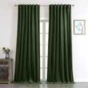Benedeco Green Velvet Curtains for Bedroom Window with Back Tab, Super Soft Vintage Luxury Heavy Drapes, Room Darkening Thermal Insulated Curtain for Living Room, W52 by L90 inches, 2 Panels