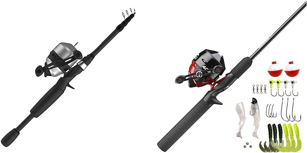 Zebco 33 Spinning Reel and Telescopic Fishing Rod Combo