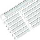 SHOPLED LED Shop Light 8FT, 90W 11700LM 6000K Cool White, Linkable T8 LED Tube Light Fixtures, D-Shape, 8 Foot LED Shop Lights for Garage, 12 Pack
