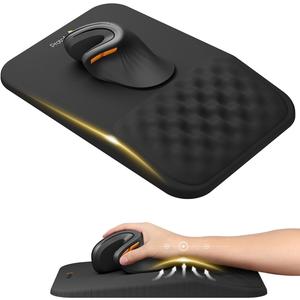 ProtoArc Ergonomic Mouse Pad with Wrist Rest, MP50 Mousepad with Massage Design, Soft Memory Foam and Non-Slip PU Base for Pain Relief, Desk, Home, Office, 12x8 Inches, Black