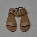 DREAM PAIRS Women's Ankle Strap Flat Sandals Open Toes One Band Buckle Summer Dressy Sandals (6, Nude)