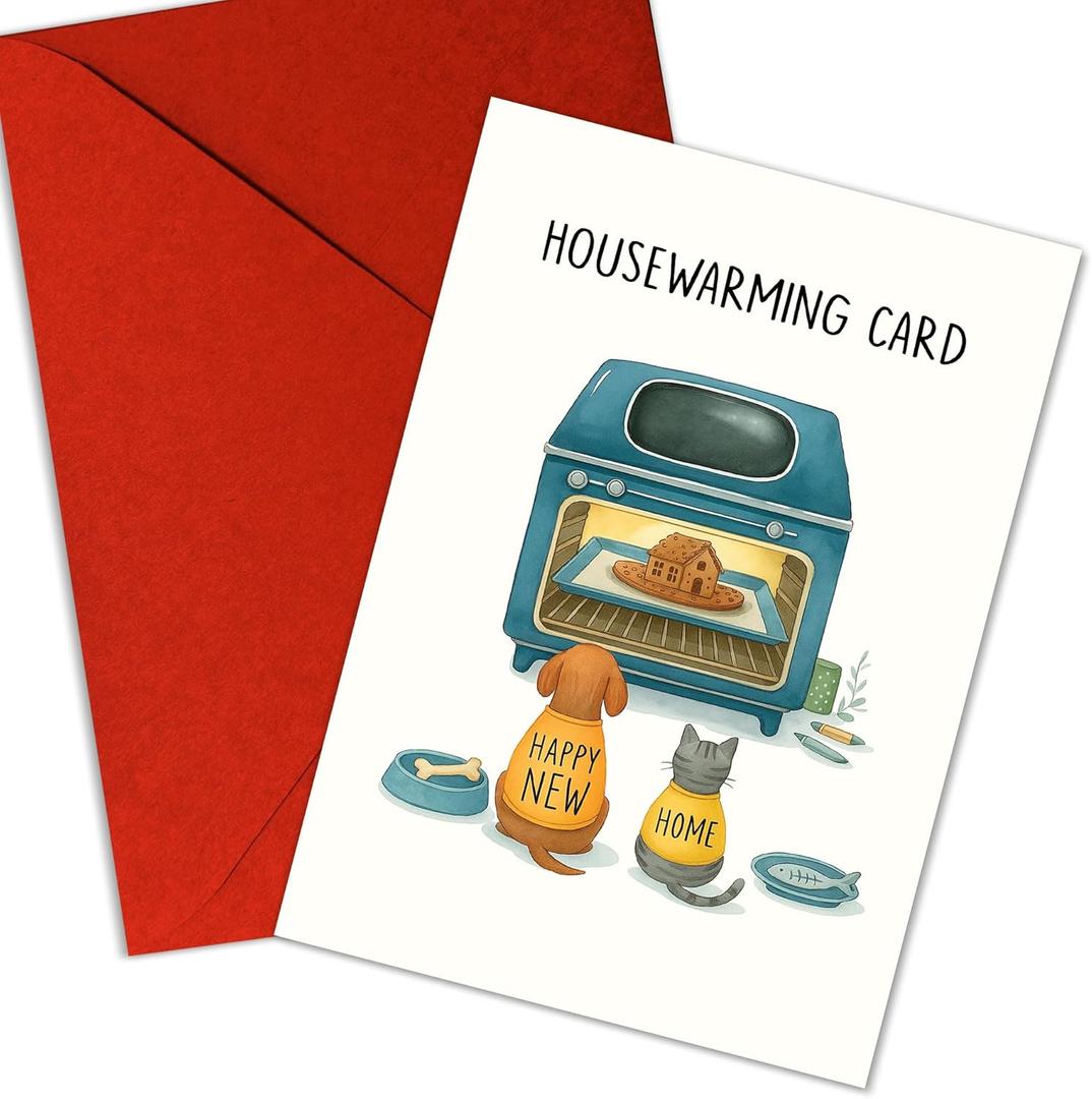 3 x Happy New Home Housewarming Greeting Card – Celebrate Your Space, Exciting New Beginnings – Gift for Homeowners, Friends, Family – 8x5.3 Inch (Home Housewarming)