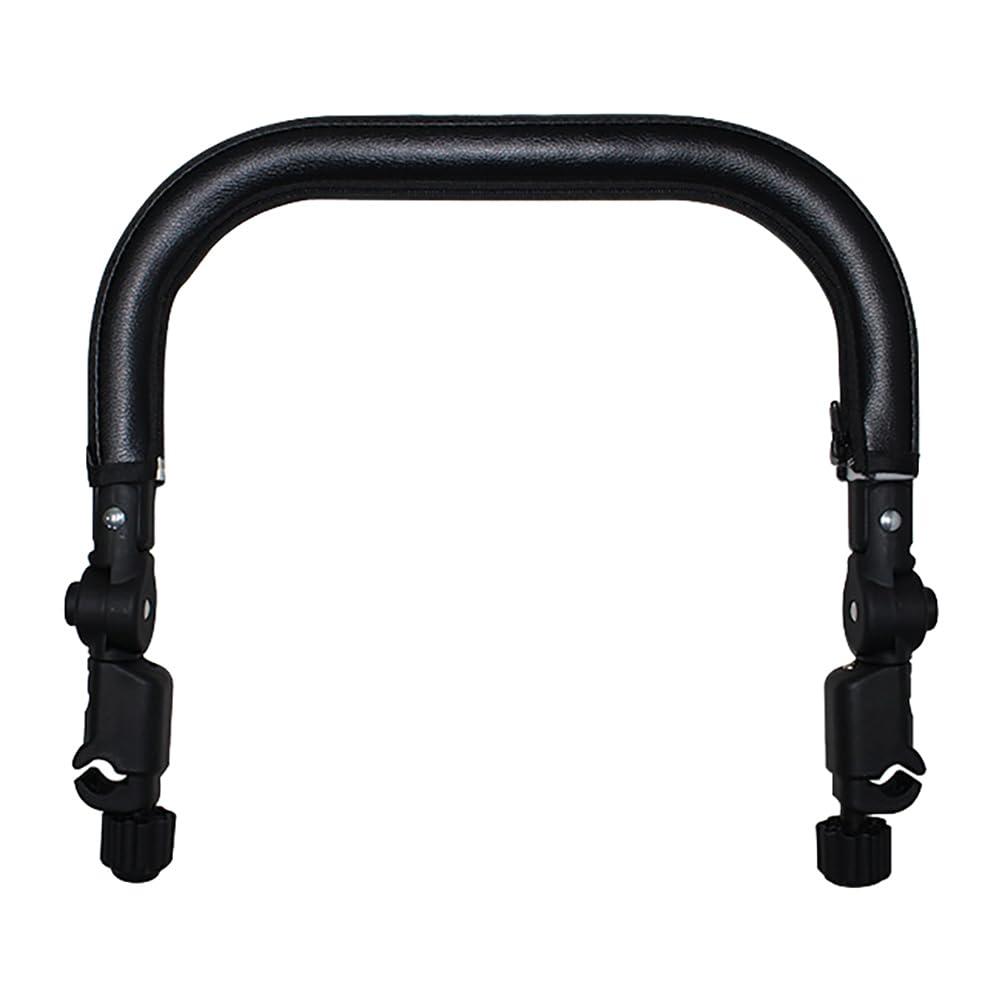 SAFIGLE Baby Stroller ArmrestUniversal Handle, Replacement Bumper - Adjustable, Detachable Pu Bar for Baby Stroller Easy to Attach, Compatible with Umbrella and Wagon 15.3inch Black