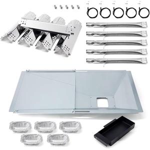 Adviace Replacement Parts for Nexgrill 720-0888S, Grease Tray & Flame Tamers & Burners and Igniters Replacement for Nexgrill 5 Burner 720-0888S Gas Grill