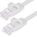 Monoprice Cat6 14ft White Flat Patch Cable UTP 30AWG 550MHz Pure Bare Copper Snagless RJ45 Flexboot Series Ethernet Cable