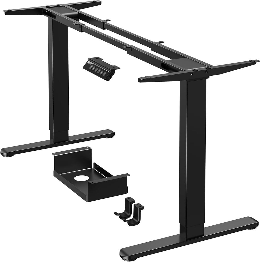 ErGear Dual Motor Standing Desk Frame, Electric Adjustable Legs Compatible Desktop Size 44-90, 264 lbs Weight Capacity, 4 Memory Height Settings Stand up Desks Base, Black Frame Only