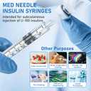Insulin Syringe with Needle, 30G 1cc 1/2-Inch (12.7mm), Box of 100