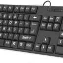 Large Print Computer Keyboard, Wired USB Full Size Quiet Keyboard with 4X Oversized Print Letters for Visually Impaired Low Vision Individuals Easy to See and Type for PC, Laptop,Windows