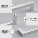 Goldenwarm 10 Pack 6-1/4 Inch Brushed Nickel Cabinet Pulls Square Drawer Handles Silver Kitchen Hardware Cupboard Dresser