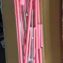 RINREA Gymnastic Bars for Kids with Adjustable Height, Folding Gymnastic Training Kip Bar, Expandable Horizontal Bar for Home (Pink with Mat)