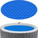 Hot Tub Spa Solar Bubble Cover Blanket for Round Inflatable Hot Tub Spa Pool Thermal Insulation Floating Bubble Wrap Covers (7 Ft)