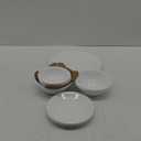 ZOID 3120NM Glass Glossy Mugless Dinnerware Set, White, 16 Pieces