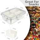 Small Snackle Box Container, Divided Serving Tray with Lid, 4 Compartment Snack Box Container for Candy, Fruits, Charcuterie, Travel & Parties, BPA-Free, 2 Pack (Hand Wash Only)
