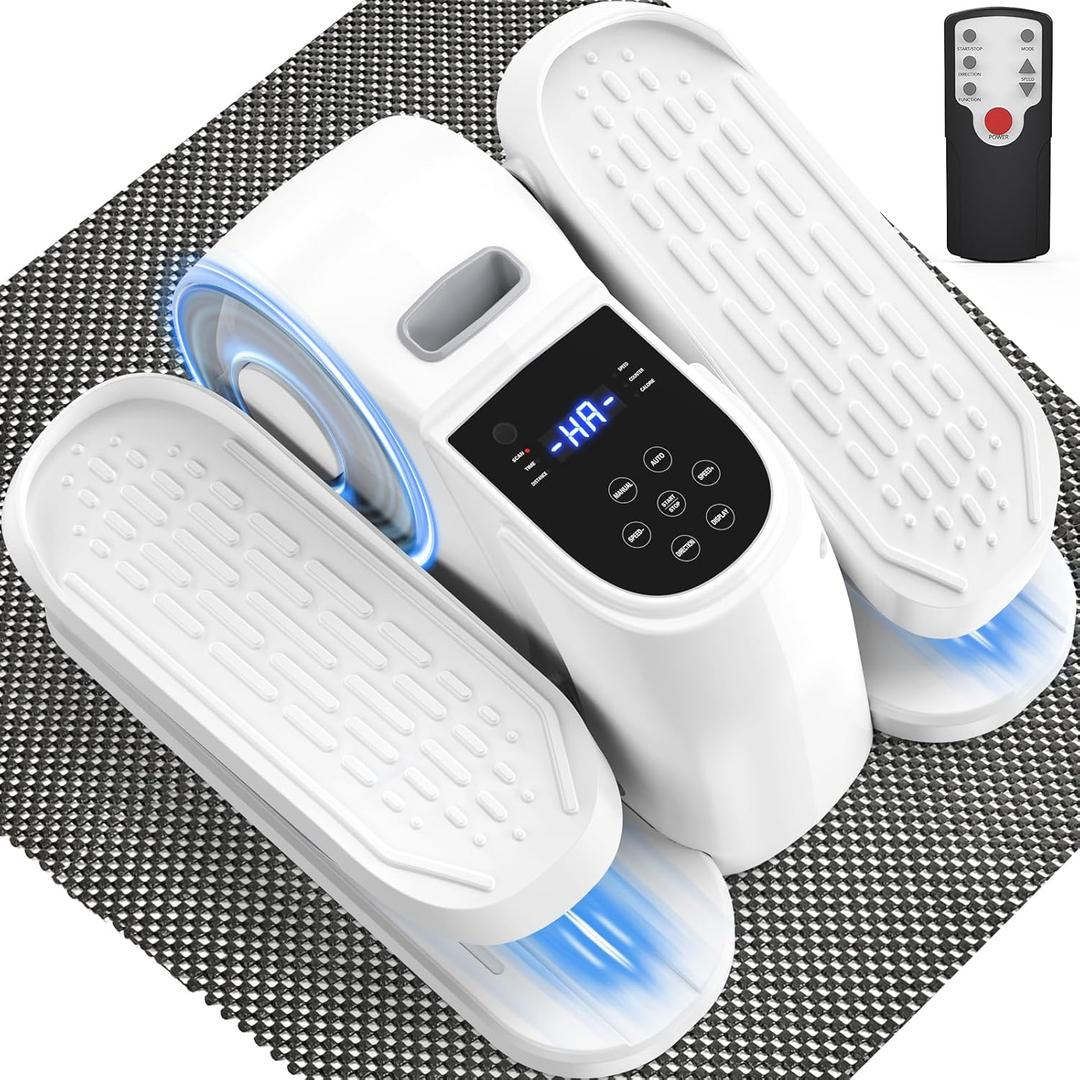 VIVURN 028 Under Desk Elliptical 12 Speed 5 Modes Motorized Leg Exerciser While Sitting for Seniors As Seen on TV Low Impact Electric Pedal Exerciser with Non-Slip Mat Quiet for Home and Office (White)