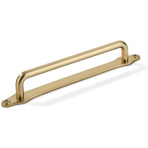 khtumeware 5 Pack 8 Inch Hole Center Brushed Brass Cabinet Pull with Backplate Solid Heavy Duty Handles with Backplate Cabinet Pulls for Drawer Kitchen Improvement Hardware