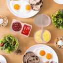 2 x 32 Sets Double Compartment Condiment Container, Disposable 2 Compartment Snack Containers with Lids, Reusable Plastic Double Condiment Containers for Salad, Sampling, Dipping SauceTravel Snack