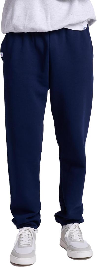 Russell Athletic Men's Dri Power Fleece Elastic Bottom Sweatpants, Relaxed Fit, Moisture Wicking, with or Without Pockets, Medium