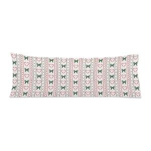 FITIE Coquette Green Christmas Candy Cane Striped Body Pillow Cover 20x54, Coquette Christmas Decor, Red and Green Preppy Xmas Winter Holiday Long Pillow Cover Cases for Couch Bed