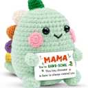 2 x KILYHOME Gifts for Mom from Daughter Son Husband – Cute Dinosaur Crochet Plush for Mama, Funny “Mama You’re RAWR-Some” Gift, Handmade Birthday Gift for New Mom, Small Desk Decor Keepsake