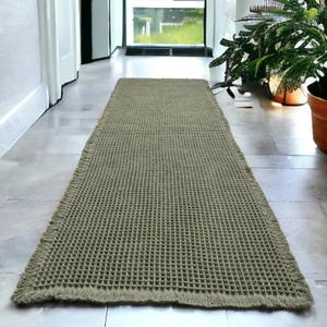 Upgraded Waffle Bath Mat  Ultra Soft, Super Absorbent & Non-Slip Rug with Tassels, Machine Washable, Rubber Backed for Bathroom, Hallway Runner, Kitchen and More (Dark Green, 2' X 6')