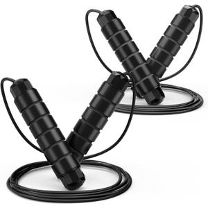Jump Rope, Tangle-Free Rapid Speed Jumping Rope Cable with Ball Bearings for Women, Men & Kids, Adjustable Steel Jump Rope with Foam Handles for Home Gym Exercise Fitness Workout Equipment & Slim Body