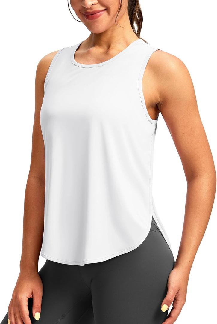Soothfeel Women's Workout Tank Tops Racerback Sleeveless Running Tennis Shirt Loose Fit Sports Gym Exercise Yoga Athletic Top, Small