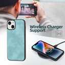TwoHead Designed for iPhone 13 Wallet Case with Card Holder,Detachable Magnetic Phone Case with Wallet PU Leather Wallet Phone Case for iPhone 13 Case Wallet for Women/Men with Wrist Strap(Blue)