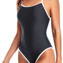 Tempt Me Athletic One Piece Swimsuits for Women | Training, Sport, Racerback, Keyhole, Adjustable straps, Full coverage (XL)