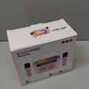 Karaoke Machine for Kids & Adults with 2 Wireless Mics 2400mAh Portable Bluetooth Karaoke Speaker with Timer White Noise & Night Light High Power Dual Speaker LED Display Home & Outdoor Party - Pink