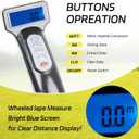12 Inch Measuring Wheel in Feet Advanced LED Backlight Display Rolling Digital Measuring Wheel for Construction Measure Wheel with Tape Measure and Canvas Carrying Bag, Up to 9999Ft