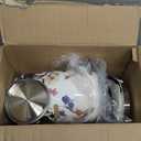 INFOOD Retro Electric Kettle 1.8L/60.8oz with Thermometer - 1200W Fast Boiling Stainless Steel Tea Kettle with Water Level, BPA-Free, Auto Shut-Off, Boil-Dry Protection, Vintage Floral Design