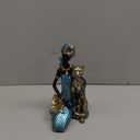 African Cheetah Statues,9.6" Animal Leopard Lady Figure Sculptures for Home Decorations/Living Room/Coffee Table/Shelves Figurines/Art Ornaments/Housewarming Decor (As504-gold)