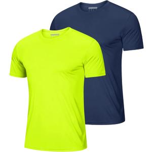 MAGCOMSEN 2 Pack Men's Short Sleeve Dry Fit Athletic Shirts UPF 50+ Running Gym Workout Tops Moisture Wicking Cooling Shirts (S)