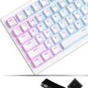 SDYZ x XVX Doubleshot PBT Keycaps 60 75 100 Percent - Shine Through Keycaps, for Mechanical Keyboards, Full 131 Key Set, OEM Profile, Backlit - White