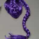 Long Purple Braid Wig Kids Purple Braid Wigs for Girls Cartoon Movie Halloween Cosplay Costume Animie Wigs