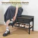 Hall Tree with Bench and Shoe Storage, Entryway Bench with Coat Rack, 4-in-1 Coat Rack Shoe Bench, Multifunctional, for Front Door, Hallway, Foyer, Charcoal Grey and Black MT05BC